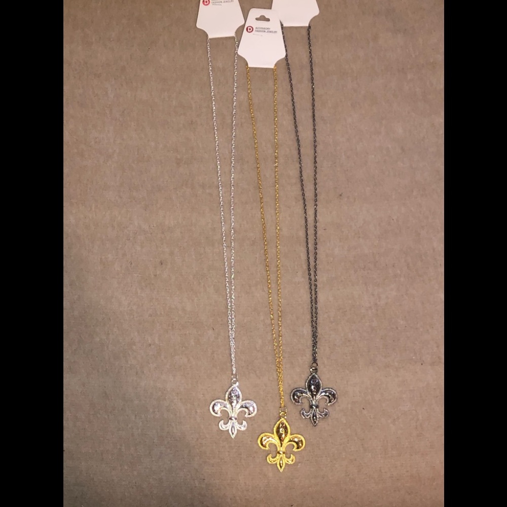Fleur de Lis w/Rhinestones Necklace